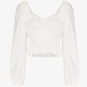 New Reformation Fern V-Neck Ruched Top Size XL